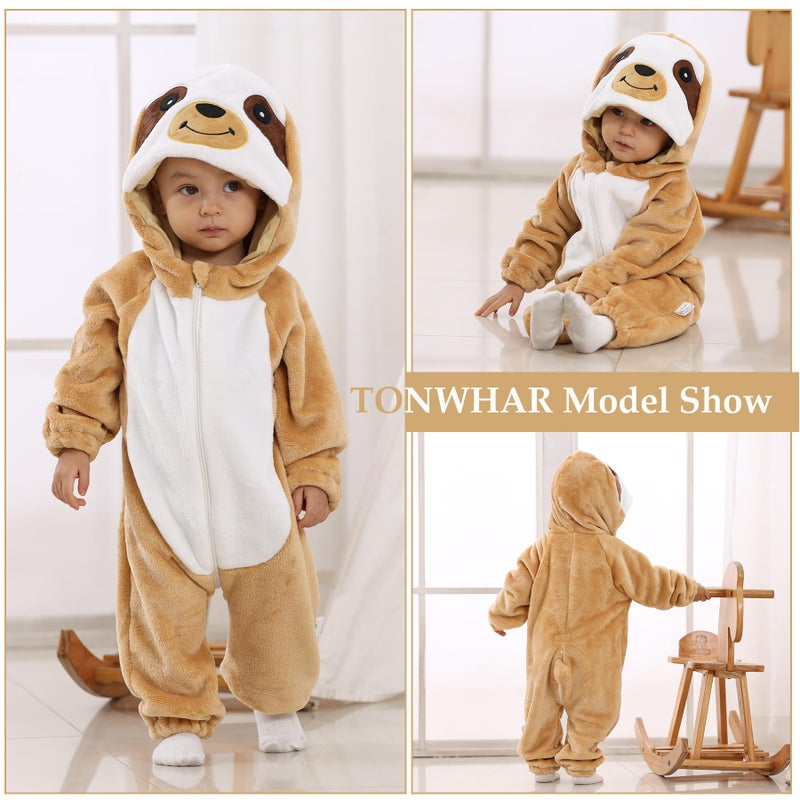 TONWHAR Kid's and Toddler's Costume Baby Animal Outfit Baby Boys' Girls' One-Piece Rompers Jumpsuit(18-24M,Sloth) - Image 3